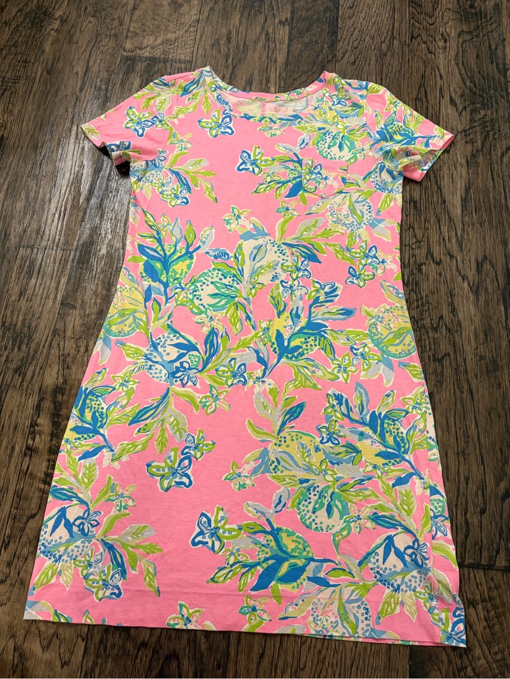 Lilly Pulitzer Pink Floral Print Short Sleeve Dress